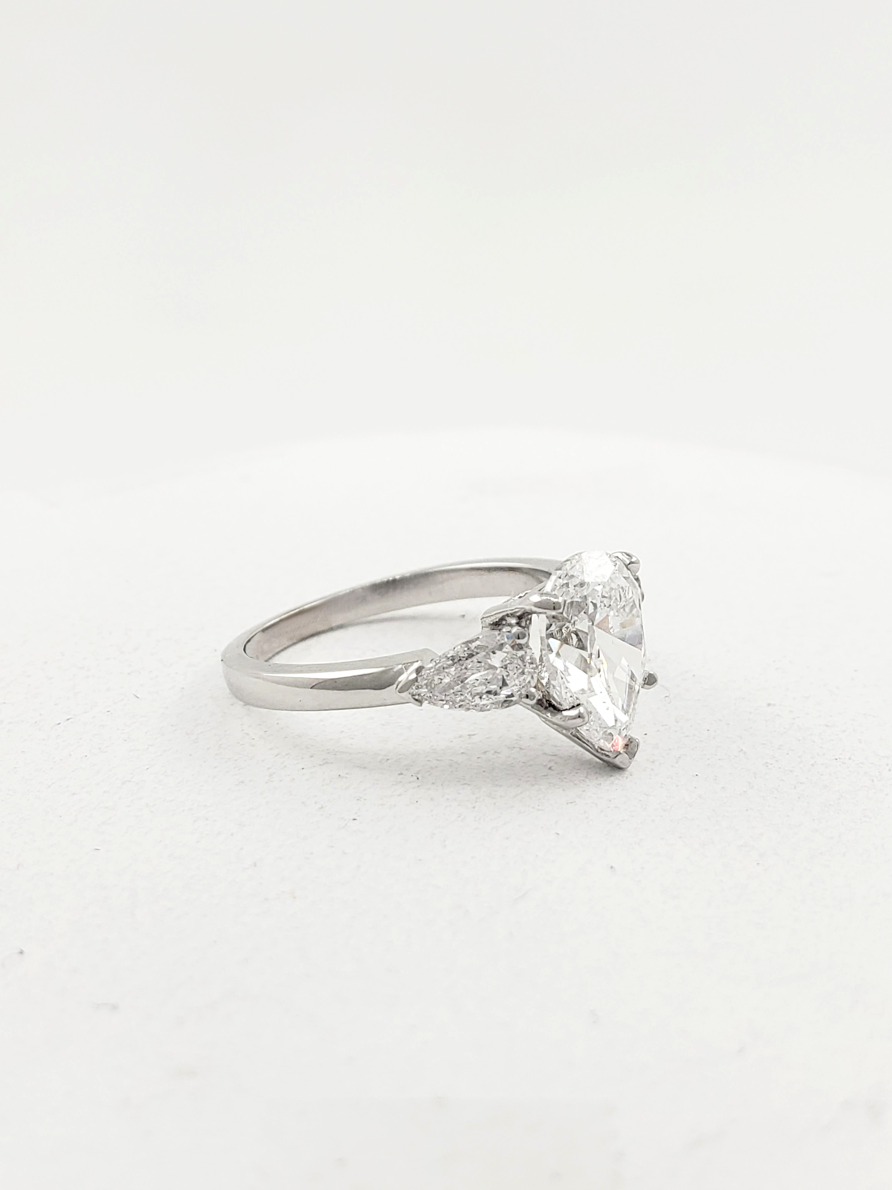 Three Stone Pear Shape Diamond Ring